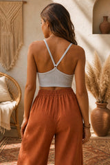 Rib Crop Top – Ανοιχτό Γκρι