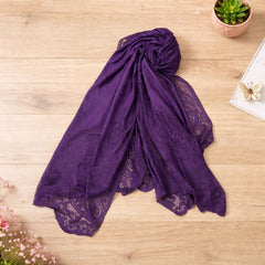 Γυναικεία Εσάρπα Δαντέλα 170x80cm - Μωβ