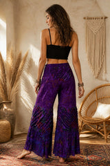 Boho Παντελόνα με Ανάγλυφες Distressed Λεπτομέρειες