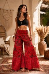 Boho Παντελόνα με Ανάγλυφες Distressed Λεπτομέρειες