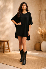 Oversized T-shirt / Μπλουζοφόρεμα - Μαύρο