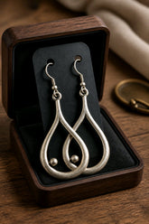 Liquid Drop Silver Earrings