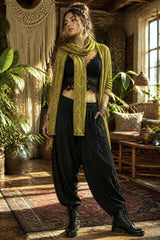 Boho Πλεκτή Ζακέτα με Ενσωματωμένο Wrap Scarf