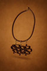 Χειροποίητο Δερμάτινο Κολιέ σε Γήινους τόνους