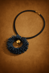 Χειροποίητο Δερμάτινο Κολιέ με Κυκλικό Στοιχείο