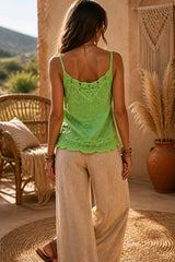 Boho Κεντητό Top με Crochet Λεπτομέρειες
