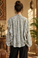 Boho Romantic Πουκάμισο με Δέσιμο στον Λαιμό & Βολάν