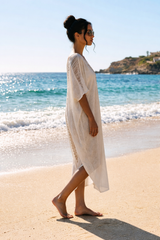 Boho Καφτάνι Γάζας 100% Βαμβακερό – Layering Piece για Καλοκαιρινά Looks