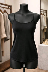 Γυναικεία Μπλούζα Διπλή (2-Piece) με Εσωτερικό Τοπ – Βαμβακερό Σετ - Μαύρο