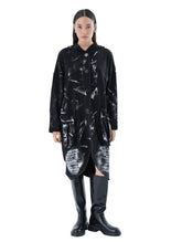 Μακριά ζακέτα Δίχρωμο Μαύρο Βαμβακερό σε Άνετη γραμμή