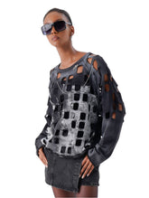 Μπλούζα με κοψίματα Δίχρωμο Μαύρο Βαμβακερό
σε Άνετη γραμμή