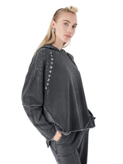 Σετ φόρμας Μονόχρωμο Γκρι σκούρο Βαμβακερό σε Άνετη γραμμή