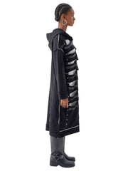 Ζακέτα φούτερ με σκισίματα Δίχρωμο Μαύρο Βαμβακερό σε Άνετη γραμμή