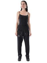 Παντελόνι φόρμα με τσέπες Μονόχρωμο Μαύρο Βαμβακερό