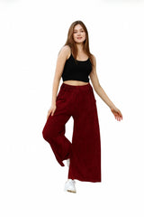 Βαμβακερό παντελόνι με τσέπες Μονόχρωμο Μπορντό σε Άνετη γραμμή