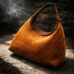 Τσάντα Ώμου Ταμπά από Σουέτ Δέρμα