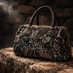 Τσάντα Χειρός Μαύρη με Ασημένιες Παγιέτες