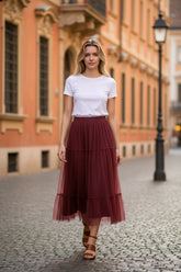 Φούστα Τούλι Μπορντό