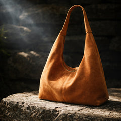 Τσάντα Ώμου Ταμπά από Σουέτ Δέρμα