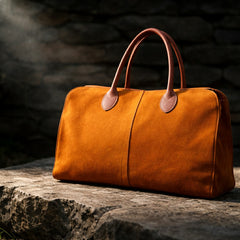 Τσάντα Χειρός & Ώμου από Σουέτ Δέρμα Ταμπά