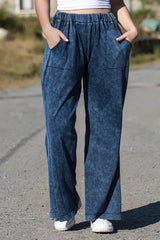 Βαμβακερό παντελόνι με τσέπες Μονόχρωμο Μπλε σε Άνετη γραμμή