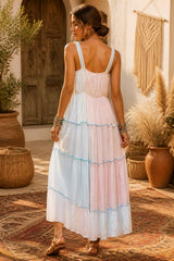 Boho Statement Γιλέκο Tie Dye με Κεντήματα & Χάντρες