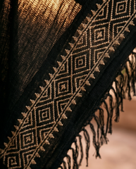Boho Μπλούζα Cotton Gauze με Ethnic Κέντημα & Κρόσσια