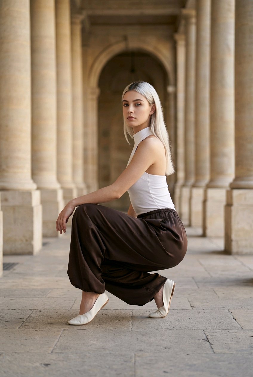 Γυναικείο Παντελόνι Σατέν Όψης – Χαλαρό Elegant Παντελόνι