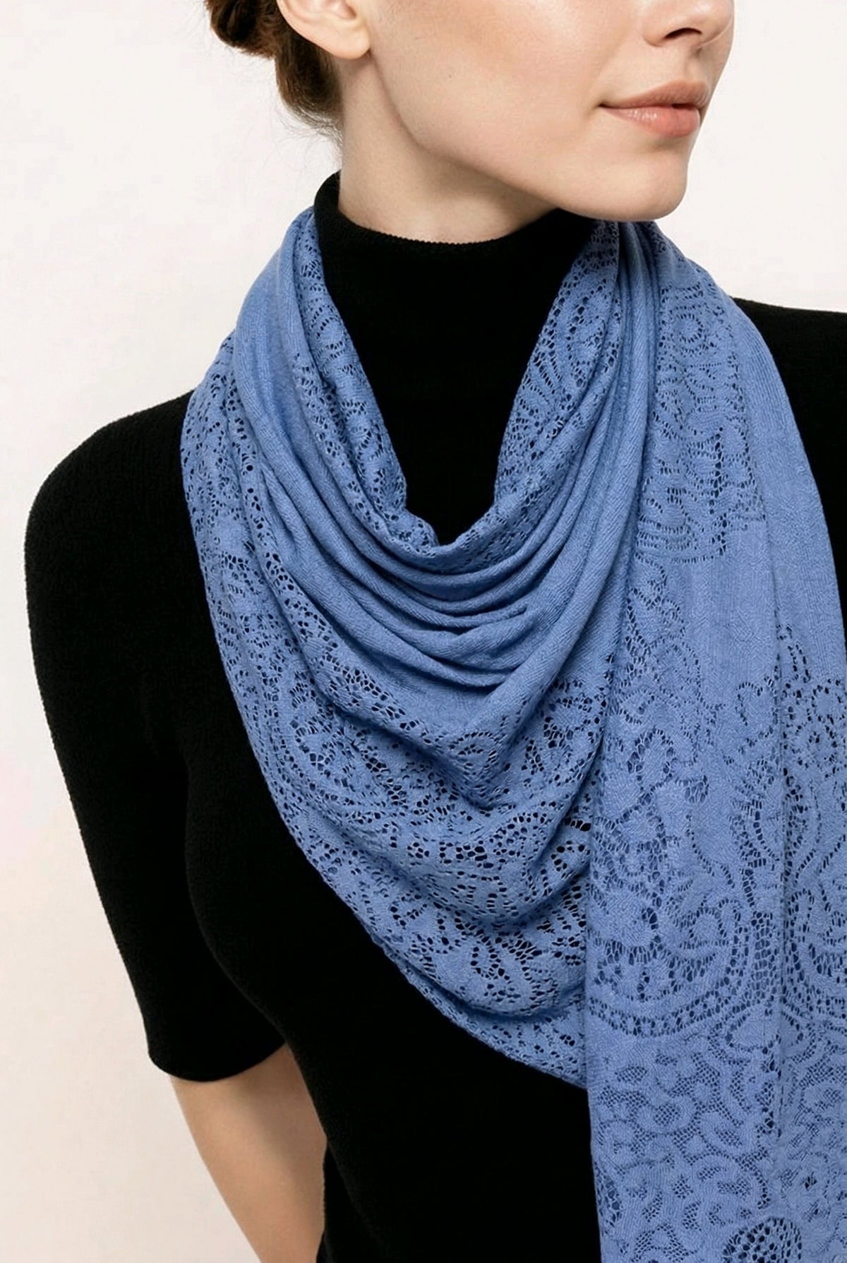 Γυναικεία Εσάρπα Δαντέλα 170x80cm - Μπλε