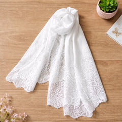 Γυναικεία Εσάρπα Δαντέλα 170x80cm - Λευκή