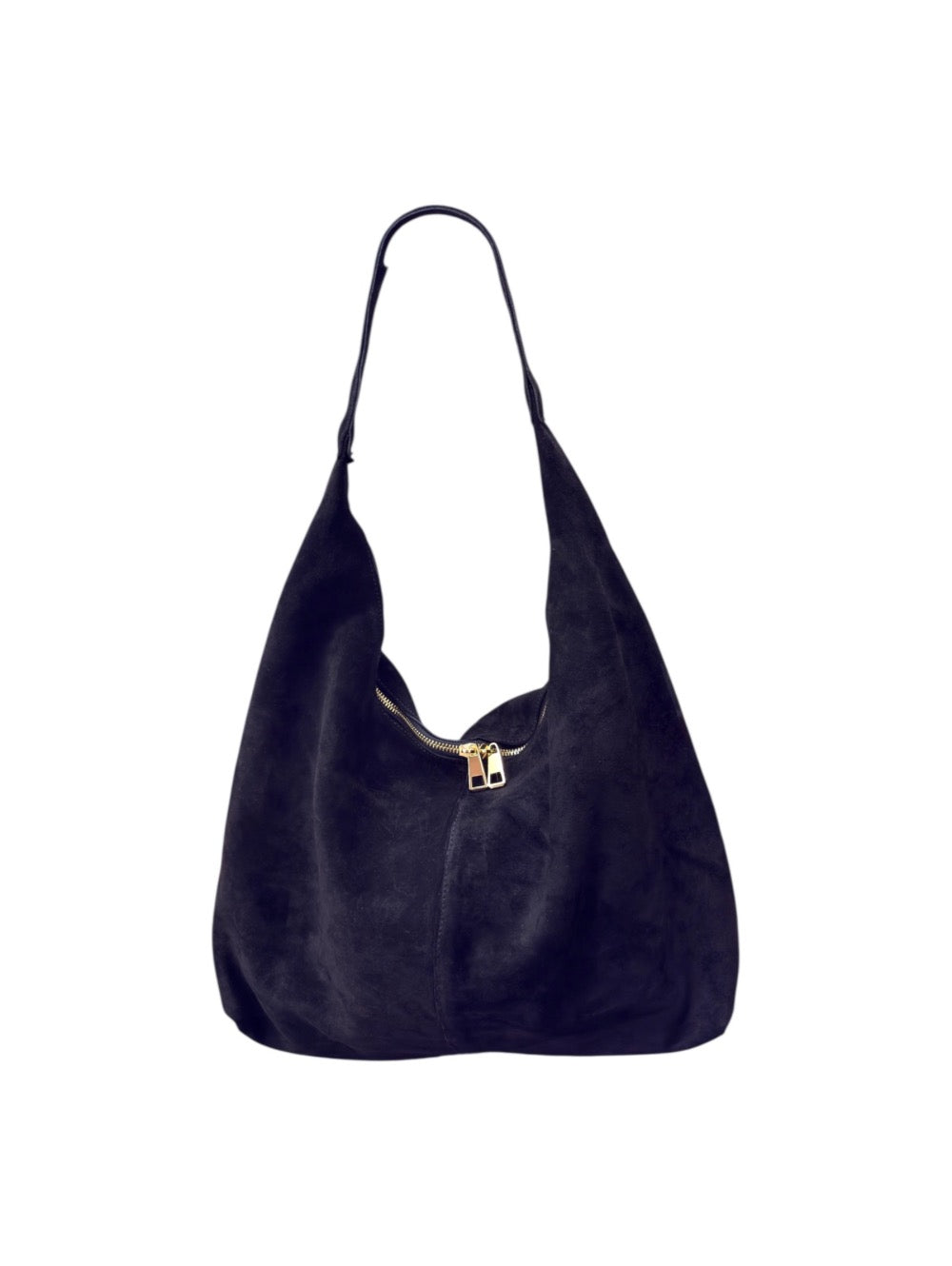 Τσάντα Ώμου Μαύρη από Σουέτ Δέρμα