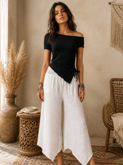 Ασύμμετρη Off-Shoulder Μπλούζα με Δέσιμο