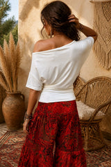 Off-Shoulder Μπλούζα με Ντραπέ Εφαρμογή