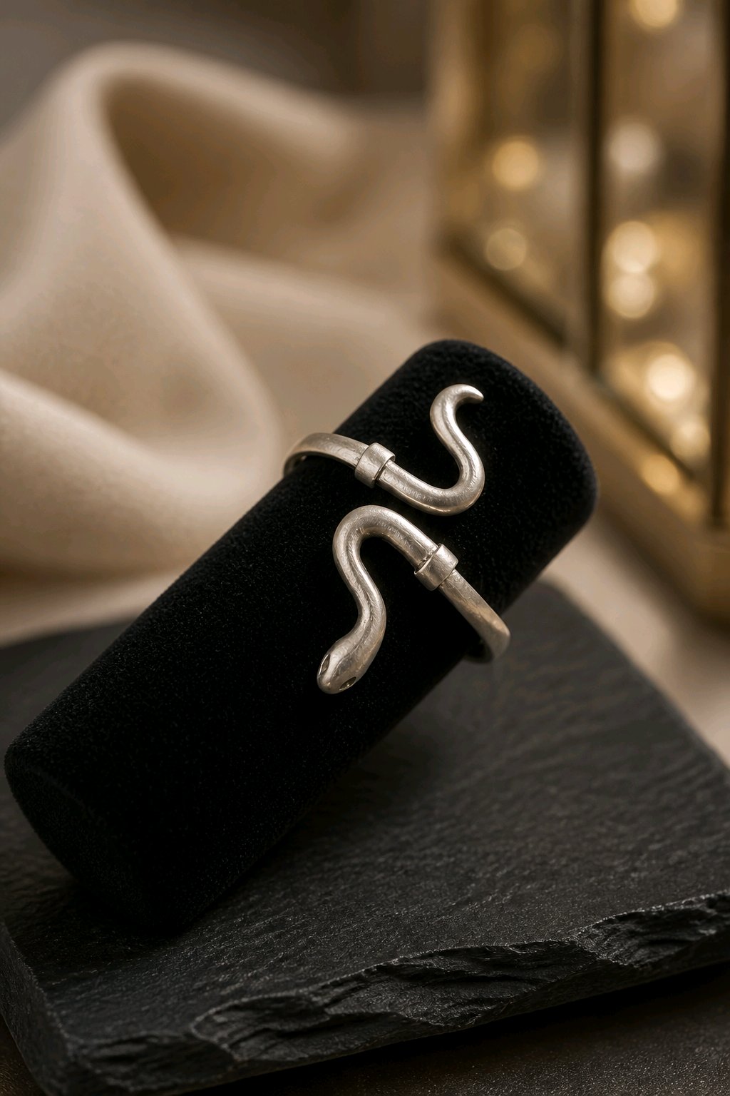 Silver Serpent Cuff Bracelet
