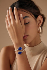 Blue Lagoon Silver Cuff Bracelet