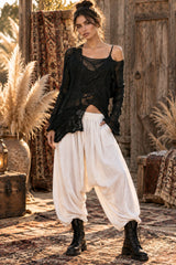 Boho Μπλούζα Αραιής Πλέξης με Ασύμμετρες Ραφές