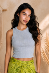 Rib Crop Top με διακοσμητικά Στρας