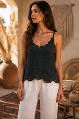 Boho Κεντητό Top με Crochet Λεπτομέρειες