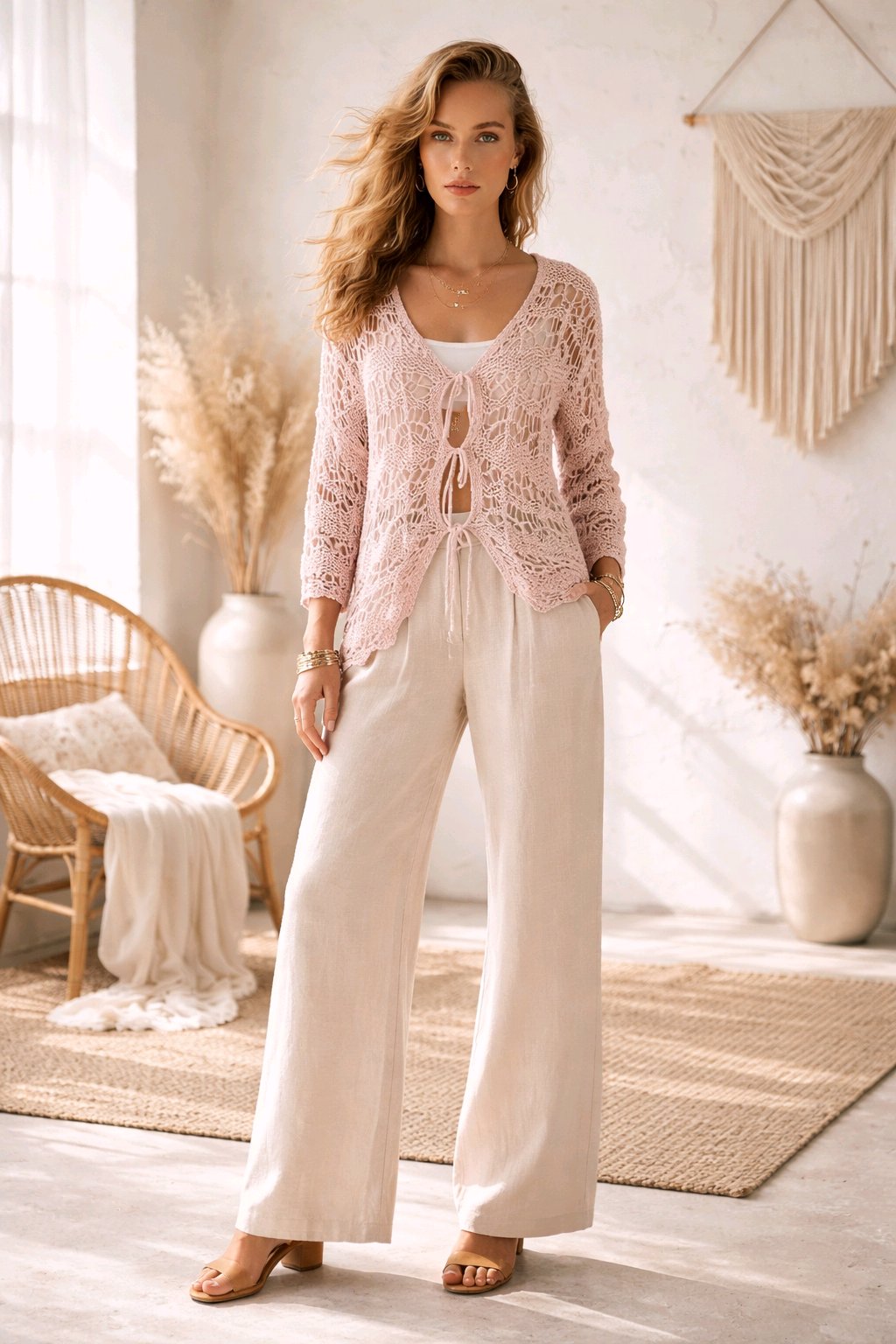 Crochet Ζακέτα – Διάτρητη Πλεκτή Υφή