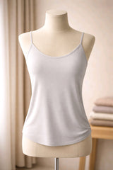 Γυναικεία Μπλούζα Διπλή (2-Piece) με Εσωτερικό Τοπ – Βαμβακερό Σετ - Γκρι