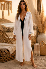 Boho Maxi Κιμονό με Διακοσμημένο Mandala Σχέδιο στην Πλάτη