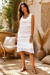 Boho Μεταξωτό φόρεμα με layers