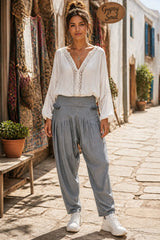 Boho Βαμβακερό Παντελόνι Harem
