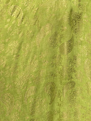 Μάξι Φόρεμα Βισκόζης με Χρυσό Paisley Print - Lime Green
