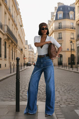 Τζιν παντελόνι Μονόχρωμο Μπλε Βαμβακερό σε Στενή γραμμή